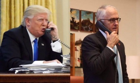 Presiden Donald Trump dan PM Malcolm Turnbull.