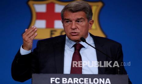  Presiden FC Barcelona Joan Laporta.