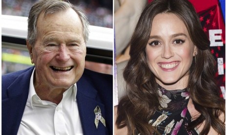 Presiden George Bush (senior) dan aktris Heather Lind. 