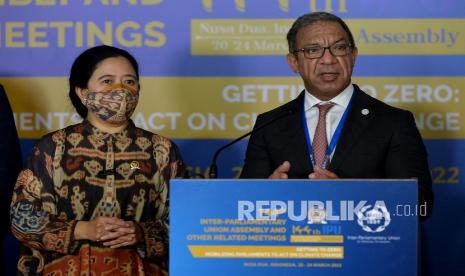 Presiden Inter-Parliamentary Union (IPU) Duarte Pacheco (kanan) bersama Ketua DPR Puan Maharani (kiri), (ilustrasi). Pacheco, menikmati sejumlah destinasi wisata di Pulau Bali usai penyelenggaraan Forup IPU ke-144. 