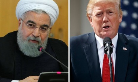 Presiden Iran Hassan Rouhani dan Presiden AS Donald Trump