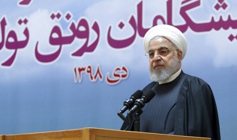 Presiden Iran Hassan Rouhani mengatakan 25 juta warga Iran terinfeksi Covid-19 dan 35 juta lainnya berisiko tertular. Ilustrasi.