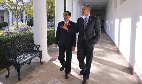 Presiden Joko Widodo bersama Presiden AS Barack Obama.