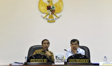 Presiden Joko Widodo bersama Wapres Jusuf Kalla.