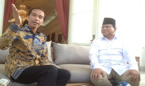 Presiden Joko Widodo dan Ketua Umum Partai Gerindra Prabowo Subianto