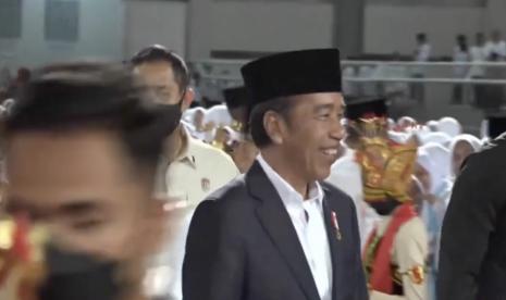 Presiden Joko Widodo hadiri festival Tradisi Islam Nusantara di Banyuwangi, Senin (9/1/2023).