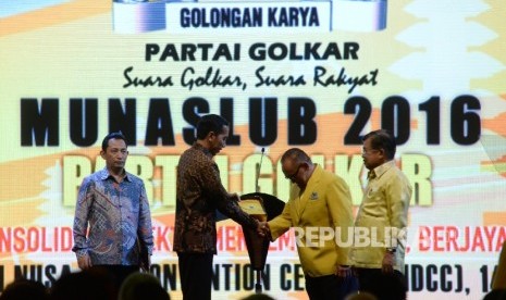 Presiden Joko Widodo saat pembukaan Musyawarah Nasional Luar Biasa (Munaslub) Partai Golkar di Bali Nusa Dua Convention Center (BNDCC).