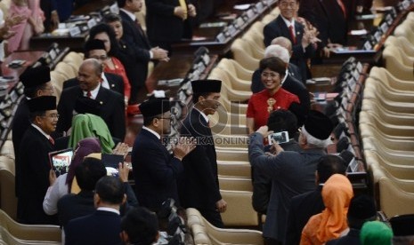  Presiden Joko Widodo memasuki ruang Sidang Tahunan MPR Tahun 2015 di Kompleks Parlemen, Senayan, Jakarta, Jumat (14/8).  (Republika/Raissan Al Farisi)