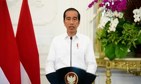 Presiden Joko Widodo (Jokowi) menggelar jamuan santap malam bersama para pemimpin dan delegasi negara-negara pulau dan kepulauan serta organisasi internasional di Bali International Convention Center 