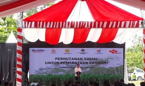 Presiden Joko Widodo mengunjungi Boyolali untuk membangikan SK pemanfatan Hutan, Sabtu (4/11). 