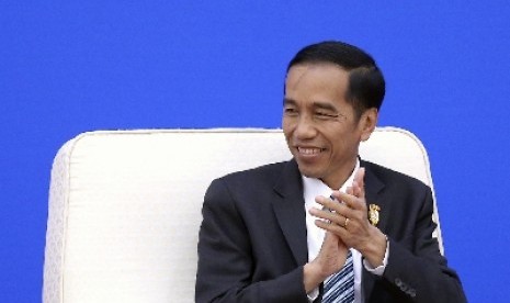 Presiden Jokowi di Great Hall of the People di Beijing.