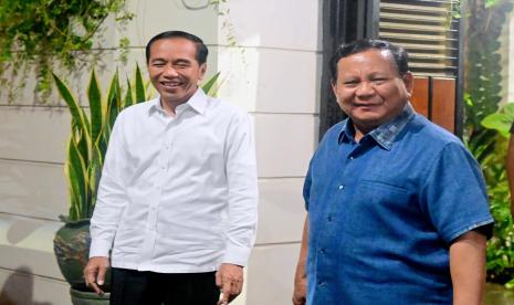 Presiden ke-7 RI Joko Widodo (Jokowi) mendapat kunjungan Presiden ke-8 RI Prabowo Subianto.