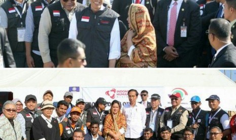 Presiden ketika Bapak Jokowi meninjau posko Indonesia Humanitarian Alliance (IHA) yang juga didalamnya terdapat Laznas LMI. 