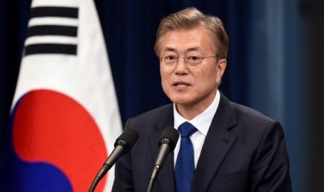 Presiden Korea Selatan (Korsel) Moon Jae-in.