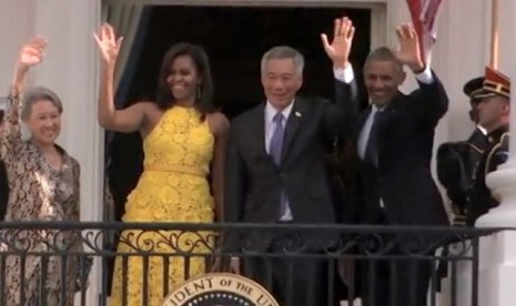 Presiden Obama bersama PM Singapura di Washinton DC, AS