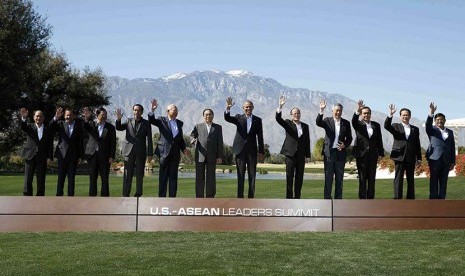 Presiden Obama dan para pemimpin ASEAN.