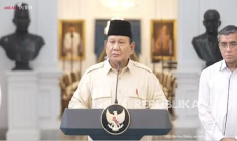 Presiden Prabowo Subianto di Istana Kepresidenan Jakarta, Senin (10/3/2025).