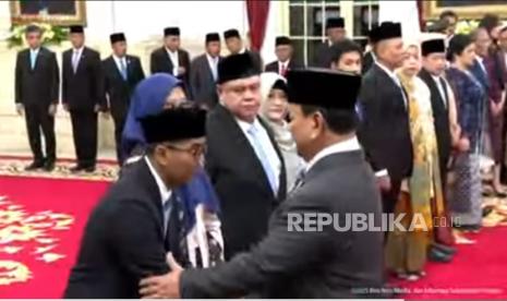 Presiden Prabowo Subianto melantik beberapa pejabat setingkat menteri di Istana Negara, Jakarta Pusat, Rabu (19/2/2025). 