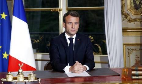 Emmanuel Macron Perketat Pembiayaan untuk Masjid. Foto: Presiden Prancis Emmanuel Macron.