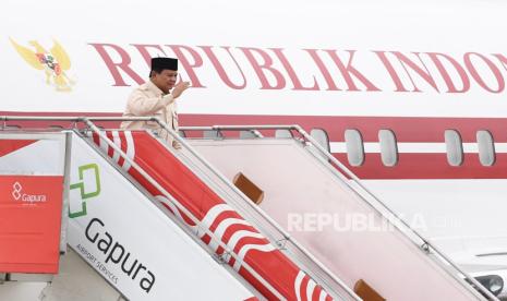 Presiden RI Prabowo Subianto di Lanud Halim Perdanakusuma, Jakarta Timur, Selasa (17/12/2024).