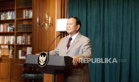 Presiden RI Prabowo Subianto saat berpato pada World Governments Summit 2025 secara daring di Jakarta, Kamis (13/2/2025).