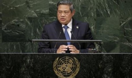 President of Indonesia Susilo Bambang Yudhoyono delivers his speech at the UN headquarters in New York on Thursday.