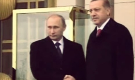 Presiden Rusia Vladimir Putin (Kiri) dan Presiden Recep Tayyip Erdogan (Kanan) 