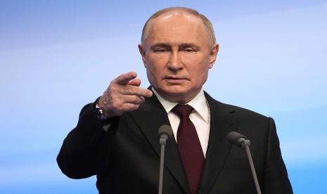 Presiden Rusia Vladimir Putin. Film biografi Putin digarap dengan teknologi AI.