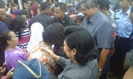 Presiden SBY dan Ibu Ani Yudhoyono di Tangerang, Banten.