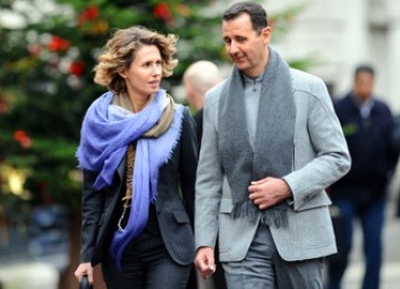 Presiden Suriah, Bashar al Assad, bersama istrinya, Asma Assad