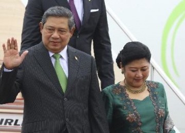 Presiden Susilo Bambang Yudhono dan Ani Yudhoyono dalam kunjungannya ke Jepang.