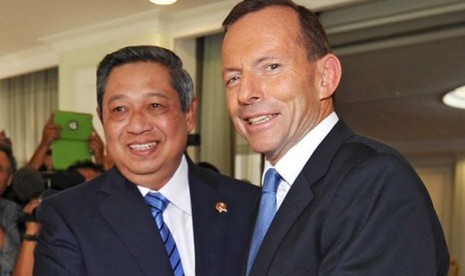  Presiden Susilo Bambang Yudhoyono bertemu dengan Perdana Menteri Tony Abbott ketika keduanya masih menjabat.