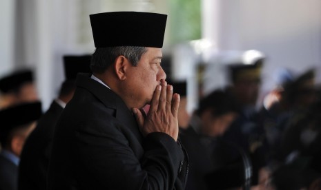 Presiden Susilo Bambang Yudhoyono menjadi inspekturi upacara peringatan HUT Proklamasi RI ke 69 di Istana Merdeka, Jakarta, Ahad (17/8)