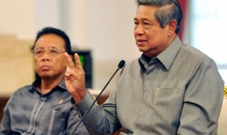 Presiden Susilo Bambang Yudhoyono saat berdialog dengan sejumlah perwakilan organisasi buruh