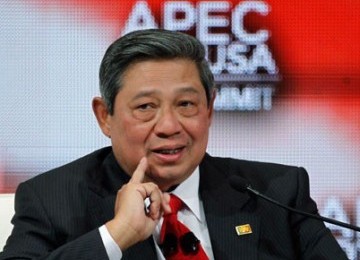 Presiden Susilo Bambang Yudhoyono saat memberi penjelasan di APEC 2011, Honolulu, Amerika Serikat.