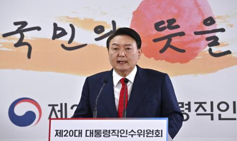 Presiden terpilih Korea Selatan (Korsel) Yoon Suk-yeol. Sebuah situs propaganda Korea Utara (Korut) pada Kamis (5/5/2022) mengecam Yoon.