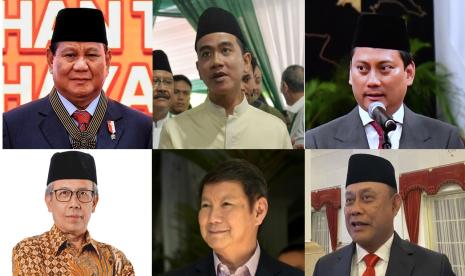 Presiden terpilih Prabowo Subianto, wakil presiden terpilih Gibran  Rakabuming Raka, Wakil Menteri Keuangan Thomas Djiwandono, Deputi Bapenas Amich Alhumami, Dewan Pembina Gerindra Hasjim Djojohadikusumo, dan Ketua Badan Gizi Nasional Dadan Hindayana.