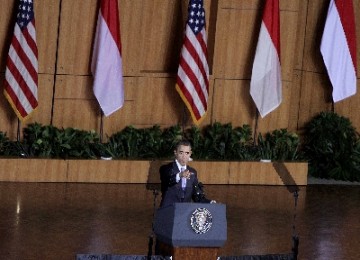 Presiden AS Barack Obama saat mengunjungi Indonesia