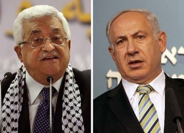 Presiden Palestina, Mahmoud Abbas (kiri) dan Perdana Menteri Israel, Benjamin Netanyahu