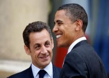 Presiden Prancis Nicolas Sarkozy dan Presiden AS Barack Obama