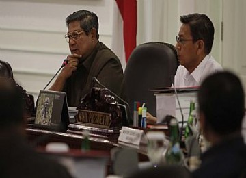 Presiden Susilo Bambang Yudhoyono saat memimpin sidang kabinet