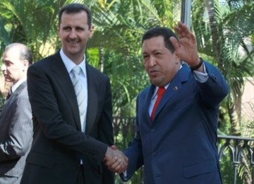 Presiden Venezuela, Hugo Chavez dan Presiden Suriah, Bashar Assad.