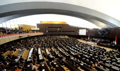 President Susilo Bambang Yudhoyono delivers his state of the nation address in a joint plenary session between the House of Representatives (DPR) and the Regional Representatives Council (DPD), priors to the Independence Day on August 17, 2013.