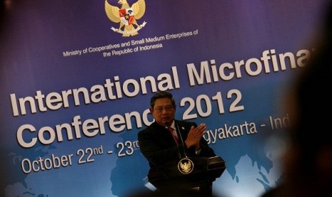 President Susilo Bambang Yudhoyono opens International Microfinance Conference (IMC) 2012 in Yogyakarta, Monday.  