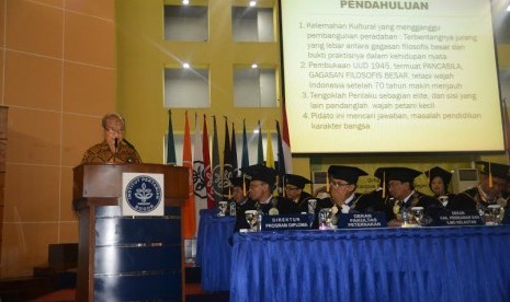 Prof Dr A Syafii Maarif saat menyampaikan orasi ilmiah di kampus IPB