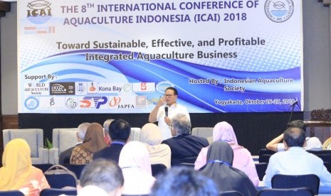 Prof Rokhmin Dahuri membuka  International Conference of Aquaculture Indonesia (ICAI) 2018 di Yogyakarta, Jumat (26/10). 