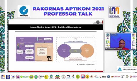 Profesor Talk, salah satu rangkaian virtual event Rakornas Aptikom 2021, menghadirkan profesor dari berbagai Perguruan Tinggi yang ahli pada bidang keilmuannya masing-masing.