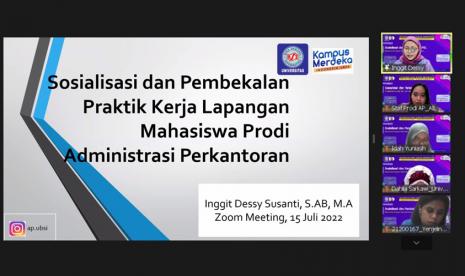 Program Studi (Prodi) Administrasi Perkantoran Universitas BSI (Bina Sarana Informatika) melaksanakan sosialisasi dan pembekalan Praktik Kerja Lapangan (PKL) bagi mahasiswa semester 4.