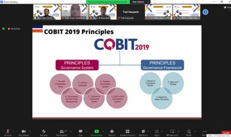 Program Studi (prodi) Sistem Informasi, Fakultas Teknologi Informasi (FTI) Kampus Digital Bisnis Universitas Nusa Mandiri (UNM) sukses mengelar workshop audit teknologi informasi dengan COBIT (Control Objectives for Information and Related Technologies) secara daring.