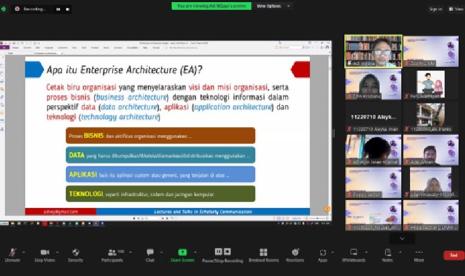 Program studi (prodi) Sistem Informasi Universitas Nusa Mandiri (UNM) kembali gelar webinar series. Workshop ini mengangkat tema How to Build Enterprise Architecture with ArchiMate Modeling. Kegiatan ini diikuti oleh mahasiswa semester VII dan dosen UNM, pada Sabtu, (18/11/2023) secara daring. 